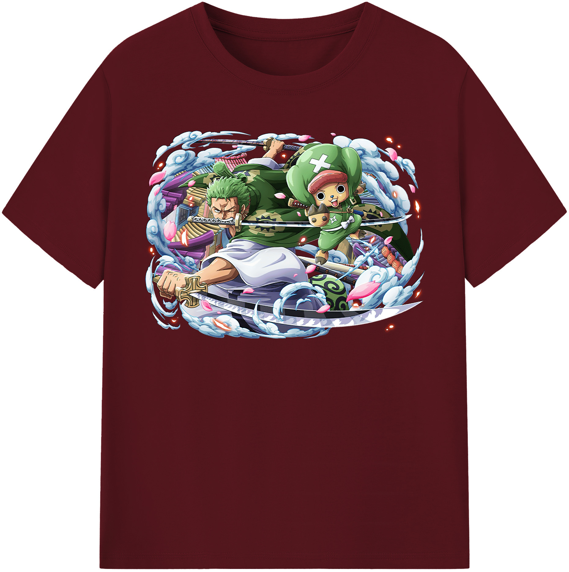 ワンピース ロロノア・ゾロ ONE PIECE Roronoa Zoro 綿100％半袖Tシャツ（フロントプリント）